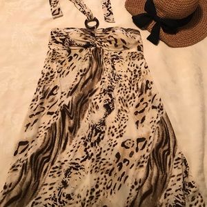 Leopard Print Strapless dress